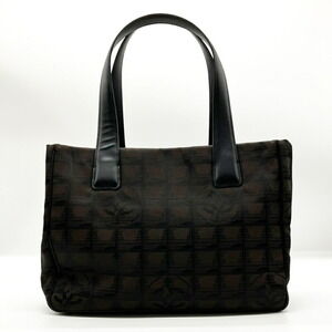 CHANEL Brown Canvas Shoulder Bag